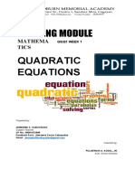 Learning Module: Quadratic Equations