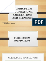 Curriculum Development - Foundations, Conceptions and Elements