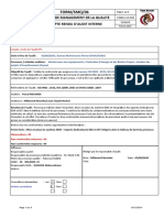 Compte Rendu D'audit Interne 1 Processus ENGINEERING Du 05 Août 2020