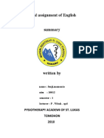 Final Assignment of English: Pysiotherapy Academi of St. Lukas Tomohon 2010