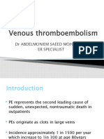 Venous Thromboembolism: DR Abdelmoniem Saeed Mohammed Er Specialist