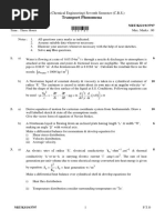 Transport Phenomena: B.Tech. (Chemical Engineering) Seventh Semester (C.B.S.)