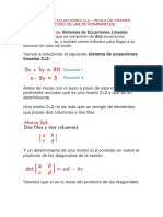 Sistema de Ecuaciones 2×2 - Regla de Cramer (Método de Las Determinantes)