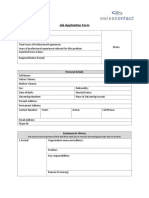 Job Application Form: Personal Details