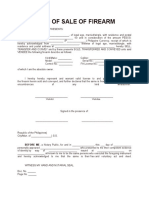 Deed of Sale of Firearm: BEFORE ME, A Notary Public, For and in - , This - Day of