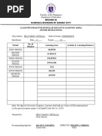 Class Program For Modular Distance Learning (MDL) Junior High School