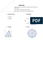 Centroids: 1. Centroid of Area 2. Rectangle