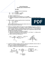 Lista de Exercícios para Primeira Prova