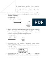 Procedimiento Técnico para La Realización de Operaciones Básicas Con Números Decimales.