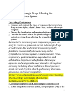 Outline Chapter 13 Adrenergic Affecting ANS