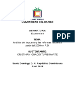 Analisis Del Impuesto y Las Reformas Fiscales Apartir Del 2000 en RD