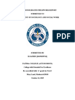 Submitted To Department of Sociology and Social Work: Consolidated Fieldwork Report