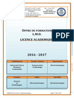 L.M.D. Licence Academique: Ffre DE Formation