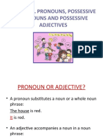 Personal Pronouns, Possessive Pronouns and Possessive Adjectives