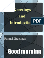 Greetings and Introductions