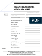 Pressure Filtration - Review Checklist