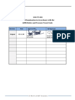 100 VT 001 Visual Examination in Accordance With The ASME Boiler and Pressure Vessel Code