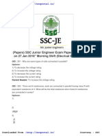 SSC Junior Engineer Papers Electrical Engineering 27 Jan 2018 Morning Shift PDF