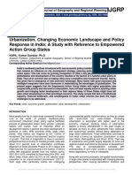 Urbanization, Changing Economic Landscape and Policy Response in India: A Study With Reference To Empowered Action Group States