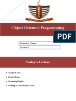 Object Oriented Programming Object Oriented Programming: Lecture-9 Instructor Name