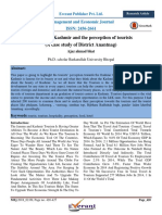 Tourism of Kashmir and The Perception of Tourists (A Case Study of District Anantnag)