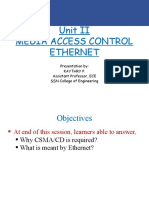 Unit II Media Access Control Ethernet: Presentation By: Kaythry P. Assistant Professor, ECE SSN College of Engineering