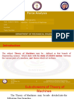 Force Analysis: Department of Mechanical Engineering