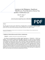 Revenue Administration in The Philippines Significant Collection Reforms, TRAIN Law, Fiscal Incentives, Excise Tax, and Rice Tariffication Law