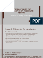 Introduction To The Philosophy of The Human Person