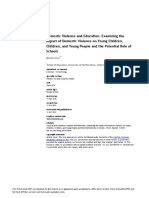 Domestic Violence and Education, Examining The Impact of Domestic Violence On Young Children