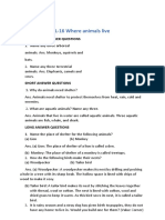 DATE: 26.8.20 L-16 Where Animals Live: Very Short Answer Questions