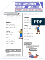 Máximo Común Divisor y Mínimo Común Múltiplo para Tercero de Secundaria