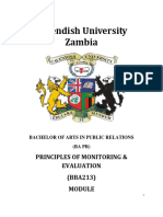 BBA213 Principles of Monitoring & Evaluation Module