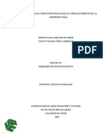 La Dramaturgia Como Estrategia para El Fortalecimiento de La Expresión Oral de Los Estudiantes de Sexto ....