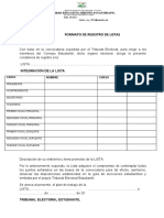 Formato para Registro de Listas