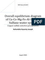 Overall Equilibrium Diagram of Cu Co MG Fe Al Sulfate Sulfane Water System