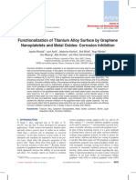 Article: Functionalization of Titanium Alloy Surface by Graphene Nanoplatelets and Metal Oxides: Corrosion Inhibition