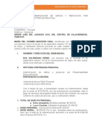 Demanda de Indemnización de Daños y Perjuicios Por Responsabilidad Extracontractual