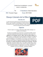 Ensayo Sobre La Novela Cumandá ING David Portilla Saltos