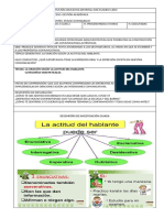 Clases de Oración Según La Actitud Del Hablante Guia 2 Sexto Grado