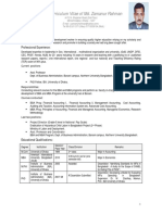 Curriculum Vitae of Md. Zamanur Rahman: Career Objective