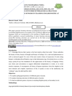 A Study of Learning Outcomes of Pedagogical Practices of Different Genre of Poems in Teaching English Poetry at Secondary Level