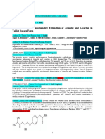 Simultaneous Spectrophotometric Estimation of Atenolol and Losartan in Tablet Dosage Form