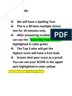 Thank You For Taking The Test! Your Score Is 1 Out of 30 3%. Scroll To See Correct Answers, Take The Test Again and More