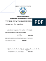 Vector Functions Semister I: Answer Any Four Questions