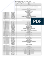 Academic Calender 2019