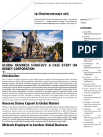 Global Business Strategy - A Case Study On Disney Corporation - BusinessEssays