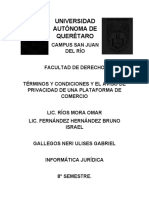 Términos y Condiciones y El Aviso de Privacidad