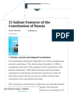 15 Salient Features of The Constitution of Russia