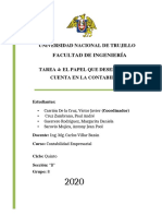 Tarea 4 - El Papel Que Desempeña La Cuenta en La Contabilidad PDF